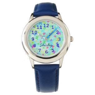 Kleurrijke Vlinders en Madeliefjes door Shirley Ta Horloge