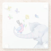 Kleurrijke vlinders en olifant glazen onderzetter (Achterkant)