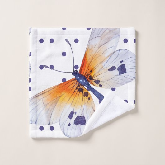 Kleurrijke vlinders en Stippen Bad Handdoek (Wasdoekje)