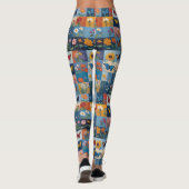 Kleurrijke Vlinders En Wilde Bloemen Patchwork Leggings (Achterkant)