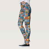Kleurrijke Vlinders En Wilde Bloemen Patchwork Leggings (Links)
