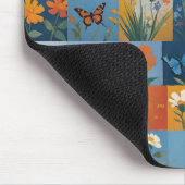 Kleurrijke Vlinders En Wilde Bloemen Patchwork Muismat (Hoek)