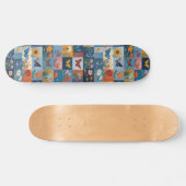 Kleurrijke Vlinders En Wilde Bloemen Patchwork Persoonlijk Skateboard (Horizontaal)