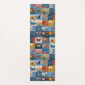 Kleurrijke Vlinders En Wilde Bloemen Patchwork Yogamat (Voorkant)