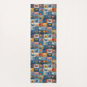 Kleurrijke Vlinders En Wilde Bloemen Patchwork Yogamat (Achterkant)