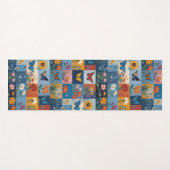 Kleurrijke Vlinders En Wilde Bloemen Patchwork Yogamat (Voorkant (horizontaal))
