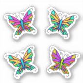Kleurrijke Vlinders Fantasie Stickers (Voorkant)