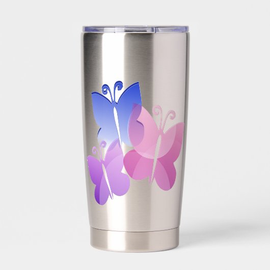 Kleurrijke Vlinders Geïsoleerde Drinkbeker (Voorkant)