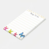 Kleurrijke Vlinders & Gouden Confetti Dingen Om Te Post-it® Notes (Schuin)