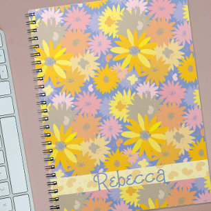 Kleurrijke Vlinders in de Bloemen Gepersonaliseerd Notitieboek