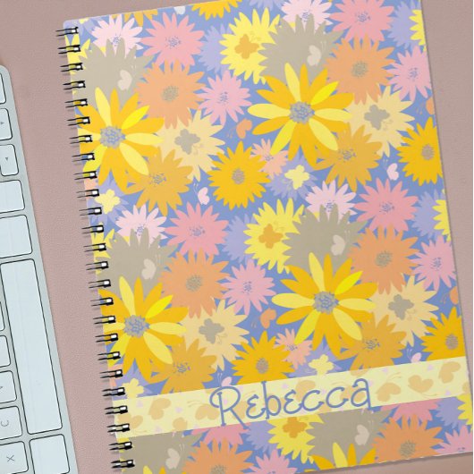 Kleurrijke Vlinders in de Bloemen Gepersonaliseerd Notitieboek