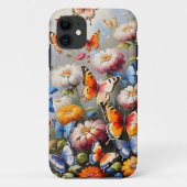 Kleurrijke vlinders in de tuin Case-Mate iPhone case (Achterkant)