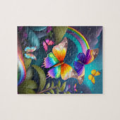 Kleurrijke Vlinders in een Magisch Bos Legpuzzel (Horizontaal)