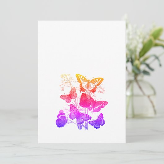  kleurrijke vlinders kaart (Staand voorkant)
