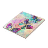 Kleurrijke Vlinders Keramische Tegel - Waterverf Tegeltje (Zijkant)