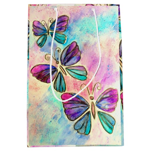 Kleurrijke vlinders - medium cadeauzakje (Voorkant)