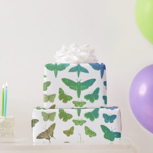 kleurrijke vlinders motten insecten cadeaupapier