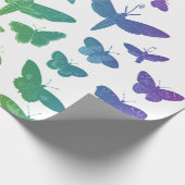  kleurrijke vlinders motten insecten cadeaupapier (Hoek)