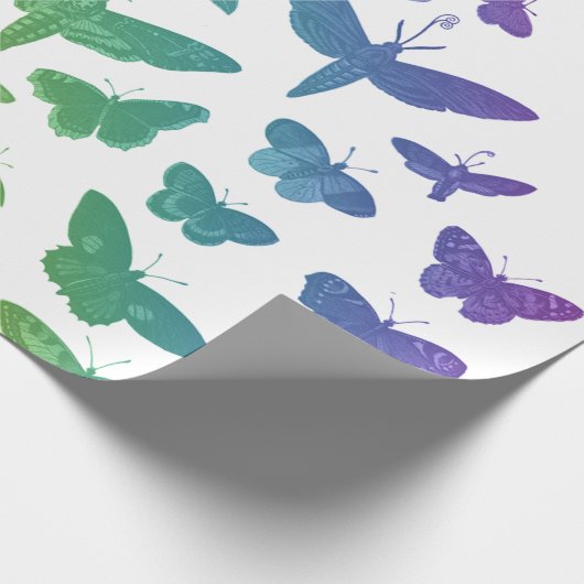  kleurrijke vlinders motten insecten cadeaupapier (Hoek)