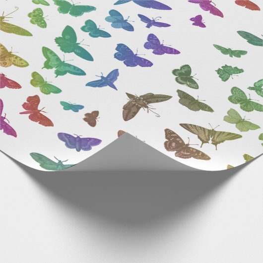  kleurrijke vlinders motten insecten cadeaupapier (Hoek)