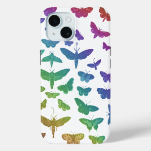 kleurrijke vlinders motten insecten iPhone 15 case