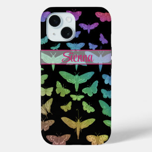  kleurrijke vlinders motten insecten iPhone 15 case