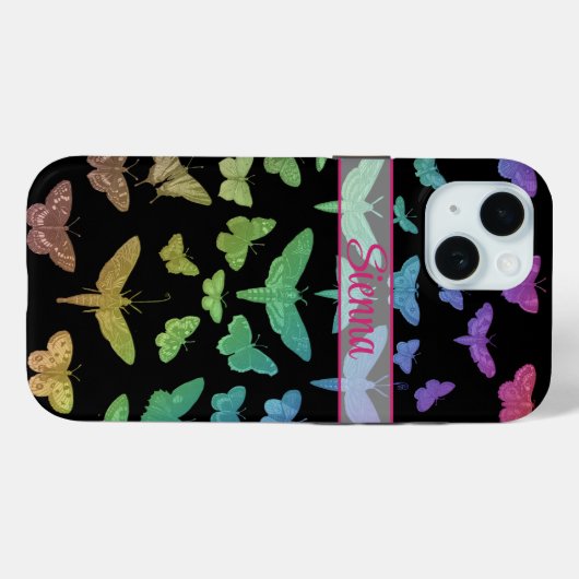 kleurrijke vlinders motten insecten Case-Mate iPhone case (Achterkant (horizontaal))