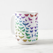 kleurrijke vlinders motten insecten koffiemok (Voorkant links)