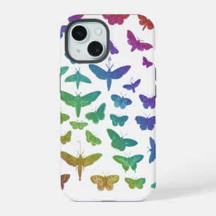 Kleurrijke vlinders motten insecten vintage stijl iPhone 15 case