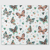 Kleurrijke vlinders naadloos patroon cadeaupapier (Vlak)
