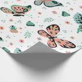 Kleurrijke vlinders naadloos patroon cadeaupapier (Hoek)
