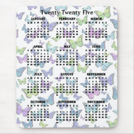 Kleurrijke Vlinders Ontwerp 2025 Kalender Muismat