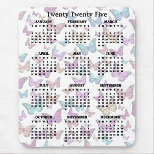 Kleurrijke Vlinders Ontwerp 2025 Kalender Muismat