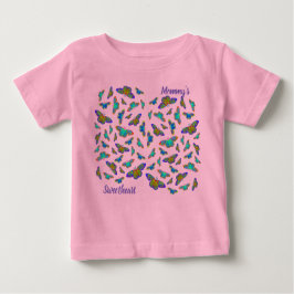 Kleurrijke vlinders op baby roze - baby T-shirt