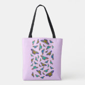 Kleurrijke vlinders op baby Roze Tote Bag (Achterkant)