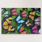 Kleurrijke vlinders op bladeren legpuzzel (Horizontaal)