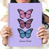 Kleurrijke Vlinders Paarse Custom Name Planner