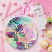 Kleurrijke Vlinders Papieren Borden Papieren Bordje (Feest)