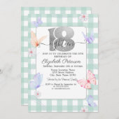 Kleurrijke Vlinders Plaid 18e Verjaardag Kaart (Voorkant / Achterkant)