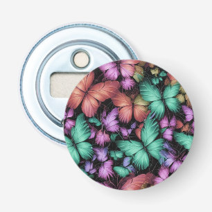 Kleurrijke Vlinders Print Button Flesopener