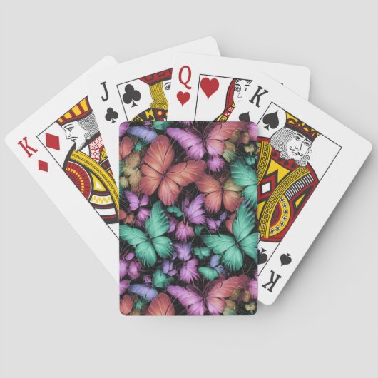 Kleurrijke Vlinders Print Pokerkaarten (Achterkant)