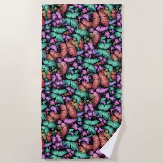 Kleurrijke Vlinders Print Strandlaken (Voorkant)