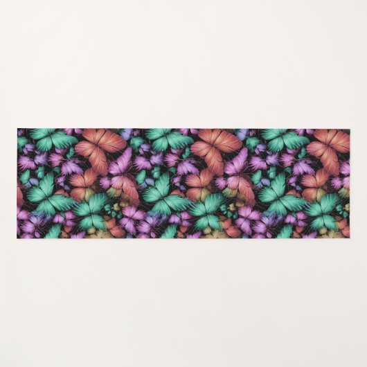 Kleurrijke Vlinders Print Yogamat (Voorkant (horizontaal))
