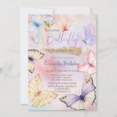 Kleurrijke vlinders regenboog verjaardag kaart (Voorkant)
