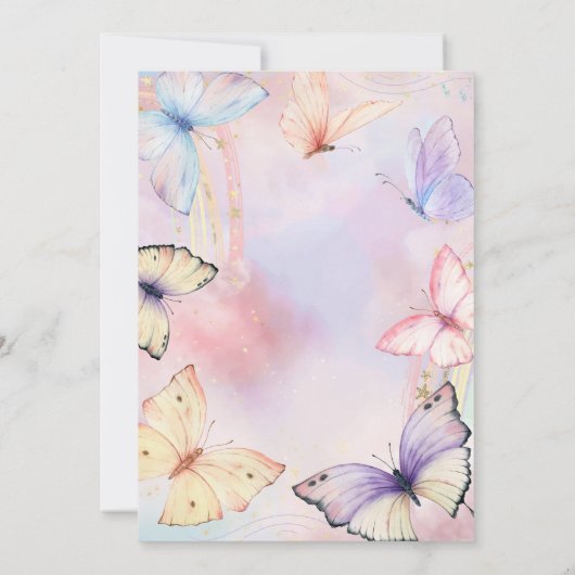 Kleurrijke vlinders regenboog verjaardag kaart (Achterkant)