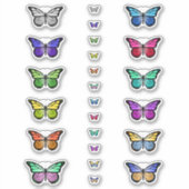 Kleurrijke Vlinders Sticker (Voorkant)