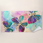 Kleurrijke vlinders - strandlaken (Voorkant)