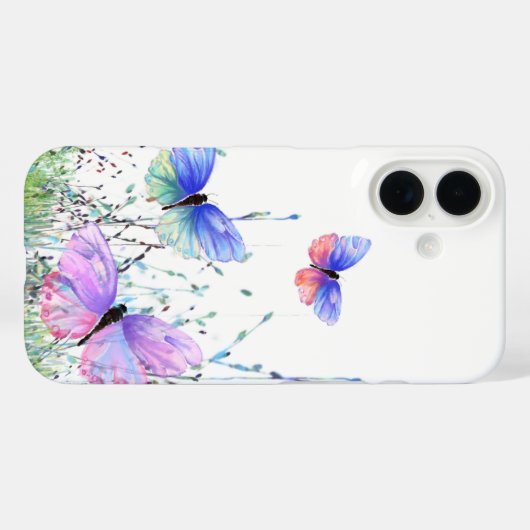 Kleurrijke Vlinders Vliegende iPhone Case (Achterkant (horizontaal))
