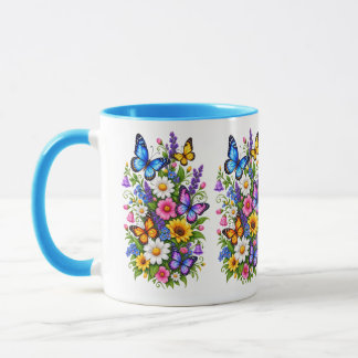 Kleurrijke Vlinders Wilde Bloemen Cottagecore Mok