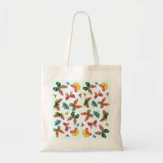 Kleurrijke Vlindertuin Boodschappentas Tote Bag (Voorkant)